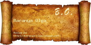 Baranya Olga névjegykártya